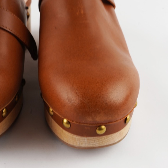 J.CREW Size 9 Convertible Leather Clogs in Rich Oak - Picture 3 of 9